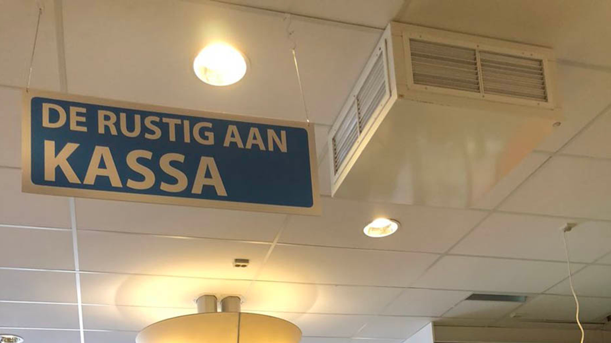 rustig aan kassa