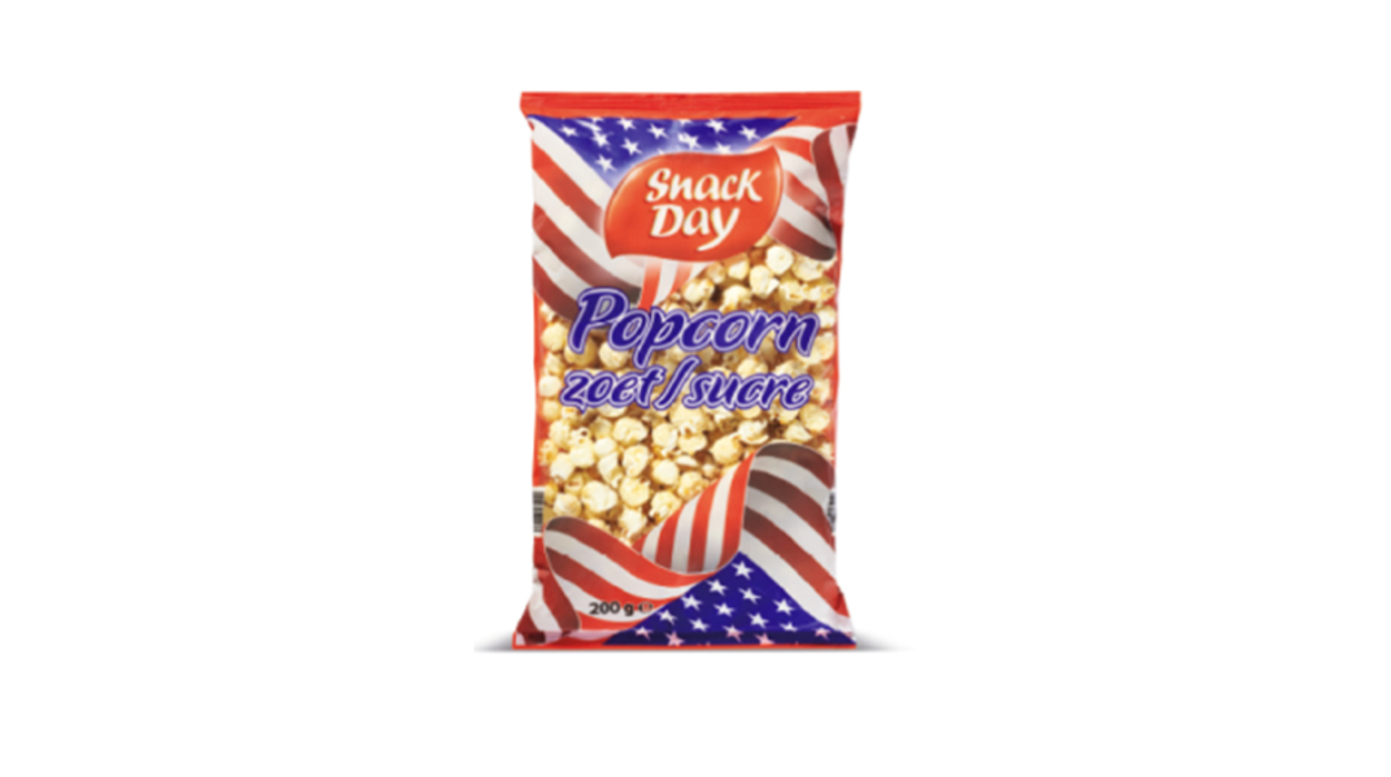 Veiligheidswaarschuwing Snack Day popcorn Kassa BNNVARA