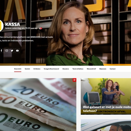 Kassa-website in een nieuw jasje
